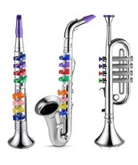 Set Of 3 Musical Instruments Include Toy Saxophone Plastic Trumpet And T... - £46.58 GBP