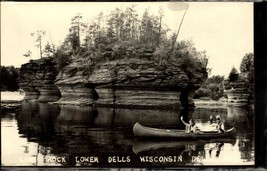 Postcard Lone Rock Lower Dells Wisconsin WI RPPC Postcard-bk53 - £3.16 GBP