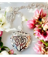 Sterling Silver Filigree Heart Shape Necklace Jewelry Anniversary/ Birth... - €21,45 EUR