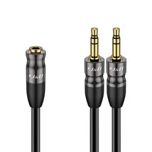 J&amp;D 3.5 mm to 2X 3.5 mm Cable, Gold Plated Joint Copper Shell Heavy Duty 3.5mm 1 - £24.77 GBP