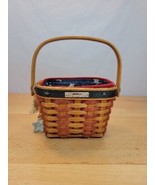 Longaberger 2001 Inaugural Basket Liner Protector &amp; Tie On SET FLAG PATR... - £15.02 GBP