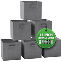 Cube Storage Baskets For Organizing -13X13 Inch-Set Of 6 Heavy-Duty Storage Cube - £37.96 GBP