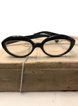 Vintage Retro MADE IN ITALY Black Cat Eye Bug Eye Mod Eyeglasses Frame 1960s?  - £42.86 GBP