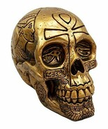 Ebros Egyptian Gods &amp; Kings Golden Nefertiti King TUT Ankh Skull Figurin... - $42.88 CAD