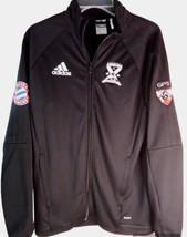 Adidas Jacket M Climalite Bayern Munchen Soccer Black Zip Patches Pockets - £18.57 GBP