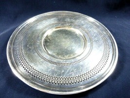VTG Meriden Silver plated pierced serving plate dish 10&quot; - $35.64