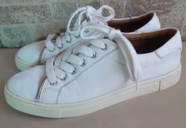 FRYE Moto Low Zipper White Leather Sneakers Size 6.5M   V - $28.65