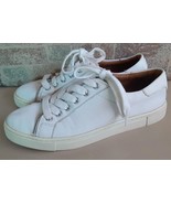 FRYE Moto Low Zipper White Leather Sneakers Size 6.5M   V - $525.40 MXN