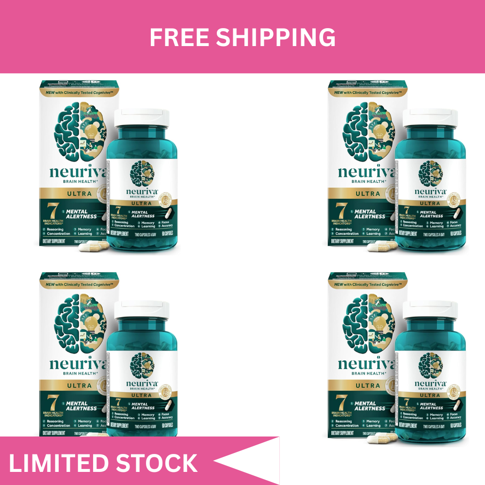 4 NEURIVA Ultra Decaf Nootropic 60ct Free Shipping &amp; Brand New - $76.99