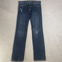 Gap Kids 1969 Skinny Stretch Distressed Jeans Size 14 Regular Dark Wash 5 Pocket - £12.04 GBP