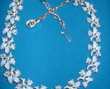 Blue enamel leaf necklace front thumb155 crop