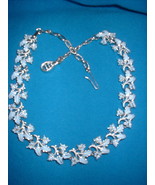 Vintage Jewelry Blue Enamel Leaf Necklace - $20.55 CAD