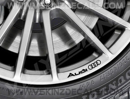 Audi Logo Premium Cast Wheel Rim Decals Kit Stickers TFSI TT RS S-line Q... - $12.00