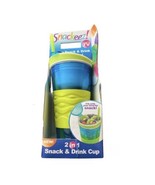 Snackeez 2 in 1 Blue Green Snack &amp; Drink Cup 8 oz Snack Cup 16 oz Drink ... - $29.45