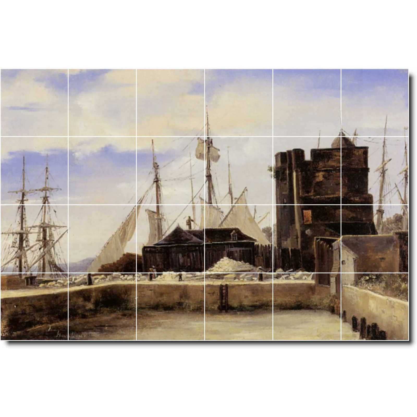 Corot jean honfleur the old wharf