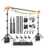 Photo Background Support System with 8.5 x 10ft Backdrop Stand Kit, NEW - $298.43 MXN