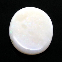 Certified 10.29Ct Natural Untreated White Opal Oval Cabochon Gemstone - £56.82 GBP