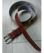 Peter Millar Belt Mens Gold Canvas Brown Leather Trim Made in USA Golf 3... - $644.54 MXN