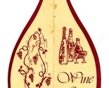 Sheraton Beach Inn Bottle Shaped Wine List Menu Virginia Beach Virginia - $21.75