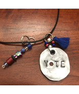 VOTE necklace made from upcycled soda can aluminum - $13.00