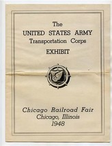 The United States Army Transportations Corps Exhibit Chicago Railroad Fair 1948 - £21.74 GBP
