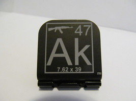 AK-47 Periodic Table Element Tile Laser Etched Aluminum Hat Clip Brim-it - £9.61 GBP