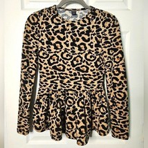 Shein womans leopard print longsleeve blouse size S - $8.00