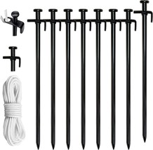 Eurmax Usa 12&quot; Multipurpose Heavy Duty Steel Tent Stakes Tarp Pegs Camping - $33.99