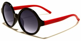 Girls Willow Round Black Sunglasses with Red Temples  kid Red Frames - £8.25 GBP