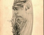 H A Weiss Artist Signed Woman with Veil 1911 DB Postcard - $3.91