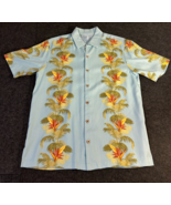 Tommy Bahama Shirt Men&#39;s Size Medium Blue Hawaiian Floral Geometric 100%... - £17.99 GBP