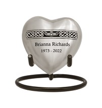 Flying Owl Pewter Heart Keepsake Urn - Stand Option - £23.42 GBP