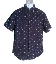 DENIM &amp; FLOWER Men&#39;s Short Sleeve Button Down Watermelon, Glasses Palms ... - $10.88