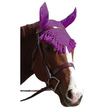 Pony Size Fly Veil Fancy Crochet with Tassels Ear Bonnet - Choice of Colors - £6.30 GBP