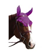 Pony Size Fly Veil Fancy Crochet with Tassels Ear Bonnet - Choice of Colors - £6.29 GBP