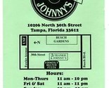 Frankie &amp; Johnny&#39;s Menu North 30th Street Tampa Florida  - £13.99 GBP