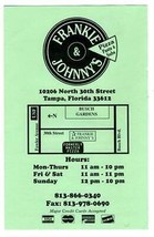 Frankie &amp; Johnny&#39;s Menu North 30th Street Tampa Florida  - £14.03 GBP