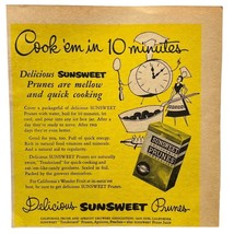 Sunsweet Prunes Print Ad 1954 Vintage San Jose California Wonder Fruit - $11.95