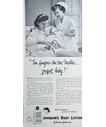 JOHNSON&#39;S BABY LOTION - 1950 Vintage Print Ad - PERFECT BABY - Hospitals... - $11.21