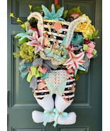 Rabbit Wreath, Easter Wreath, Hatter Wreath, Easter Floral Wreath, Whims... - $6,521.20 MXN