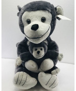 2004 Best Toy Gray Mommy Monkey and Baby Large Plush Stuffed Animal 18in - £10.64 GBP