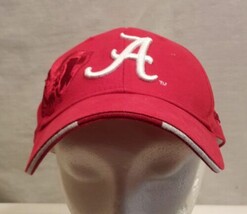 Alabama Crimson Tide BASEBALL CAP Deep Red Raised Embroidered A &amp; Elephant - £15.68 GBP