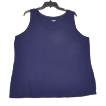 Kim Rogers Women&#39;s Navy Blue Scoop Neck Tank Top Sleeveless Shirt Solid Size 2X - £9.35 GBP