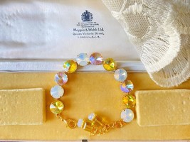 Yellow Opal AB Rivoli Austrian Crystal Bracelet Bridesmaid Wedding Mothe... - £26.02 GBP