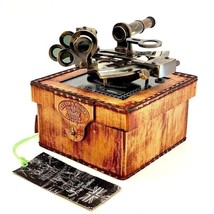 Sextant Telescope Vintage Marine Astrolabe Ship&#39;s Instruments With Leather Box - £72.37 GBP