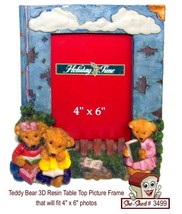Teddy Bear 3D Resin Table Top Free Standing Picture Frame fits 4x6 pictures - $9.95