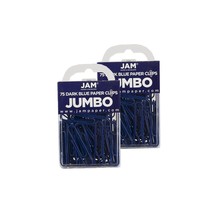 JAM Paper Colored Jumbo Paper Clips Large 2 Inch Dark Blue Paperclips 42... - £17.97 GBP