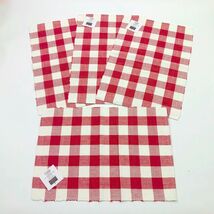 Madison Buffalo Check Rib Sienna Red &amp; White Placemats Set of 4 13x19 in... - $11.88