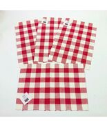 Madison Buffalo Check Rib Sienna Red &amp; White Placemats Set of 4 13x19 in... - $218.57 MXN