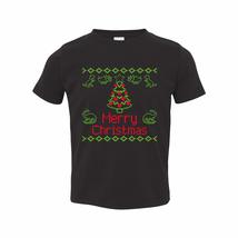 UGP Campus Apparel Dinosaur Ugly Christmas - Cute Holiday Party Toddler T Shirt  - £19.47 GBP